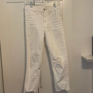 High rise straight crop Levi’s white jeans size 27